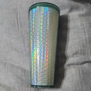 NWT Starbucks Holographic Green Acrylic 24oz Tumbler